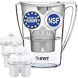 BWT Premium Water Filter Pitcher with 3 (60 Day) Filters Included, Award Winning Austrian Quality, Technology For Superior Filtration & Taste