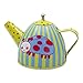Slimy Toad Wiggly Bug Metal Tea Set & Carry Case Toy (14 Piece Kids Tea Set) Green, Blue, Yellow, Red