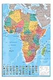 Africa Map Wall Chart Poster Gloss Laminated - 91.5 x 61cms (36 x 24 Inches)