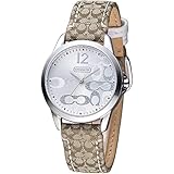Coach Womens 14501620 Classic Signature Strap Silver Dial Watch