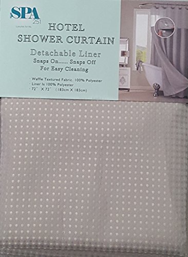 Dainty Home CSCDLGR Waffle Shower Curtain Complete Shower Curtain,Gray