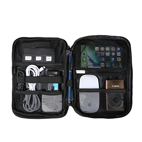 image for TOURIT Double Layer Electronics Accessories Organizer Bag Pouch Travel