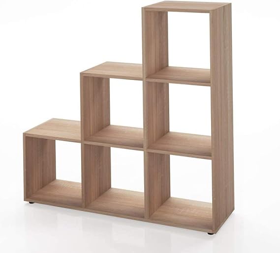 Vicco Sonoma - Estantería para escaleras, Roble, 6 Compartimentos