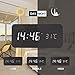 Digital Alarm Clock, Temperature Date LED Display Wood Grain Clock 3 Levels Brightness Voice Control Modern Simplicity Wood Digital Clock
