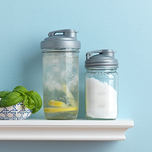reCAP Mason Jars Pour, Wide Mouth, Canning Jar Lid, Silver - Thumbnail 4