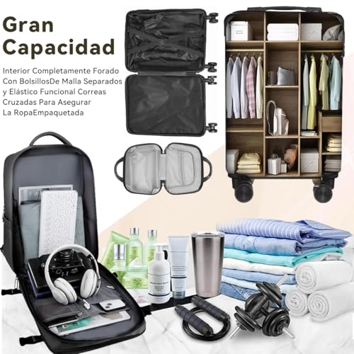 Juego de Maletas de Viaje,Set de 3 Piezas de Equipaje, 20 y 14 Pulgadas + Mochila de viaje, Mango Telescópico, Ruedas Giratorias 360°, Resistente ABS, Con Compartimentos Y Correa Ajustable