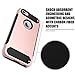 MASCHERI For iPhone 6 / 6S Case [Carbon Fiber Design] Shock Absorption Protective Dual Layer Military-Grade Defender Hybrid Case Cover for Apple iPhone 6 / 6S - Rose Gold