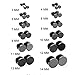 PiercingJ 4-24pcs Men Unisex Body Jewelry Fake Illusion Tunnel Plug Faux Expander 18g Gauge Stainless Steel Stud Earrings Screw Back, Double Side