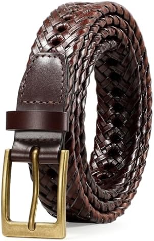 Amazon.com: CHAOREN Leather Braided Belts for Men - 1 1/8  display picture 1