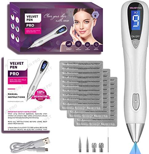 Wart Removal Pen 2018 UV Lamp & 9 Speed Professional Kit Pro Spot Beauty Tool Removes Skin Tags, Dark Spots, Freckles, Nevus & Tattoo