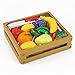 Liberty Imports 20 Pcs Kitchen Cutting Fruits Crate Pretend Food Playset
