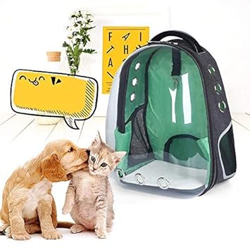 SRI SRI Astronaut Pet Cat Dog Puppy Carrier Travel Bag Space Capsule Breathable Backpack (Pine-Green), Pine- Green, 500 g, Pink, 1200 g