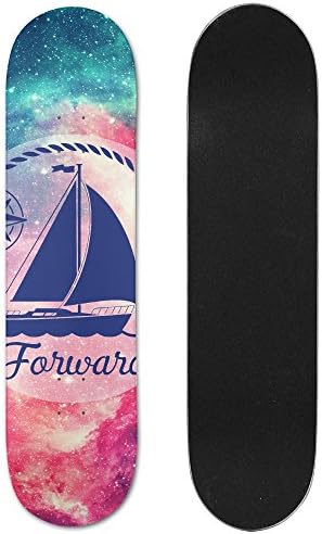 Starry Sky Ship1 31inch Maple Wood Double-Kick Deck Skateboard For Outdoor