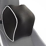 PROMIC Car Neck Pillow Memory Foam Headrest Pillow for Driving Car Seat - with Adjustable Elastic Straps & Washable Cover - Relieve Neck Pain and Muscle Tension