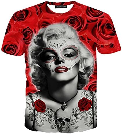 Hatton Men's 3D Print Rose Marilyn Monroe T-Shirt