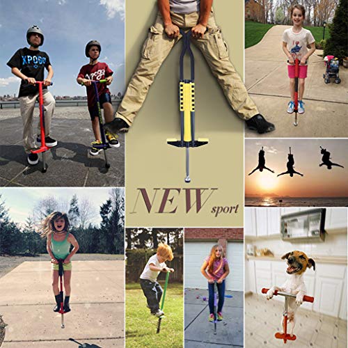 Pogo Stick for Kids, Mosunx Children Jumper Outdoor Fun Jumping Stick, Support 55-132 Pounds, Balance Training Fitness Practice Toy for Boys and Girls (Yellow, for Ages 8 & Up)