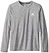 adidas Big Boys' Essential Clima Long Sleeve Tee, Grey, Small/8