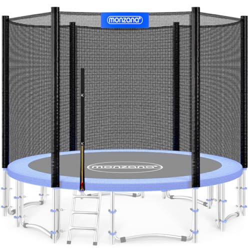 MONZANA® Netz Sicherheitsnetz Trampolin Ø 366 inkl. Karabinerhaken UV-beständig Außenbefestigung optimaler Schutz - Trampolinnetz Trampolinschutz