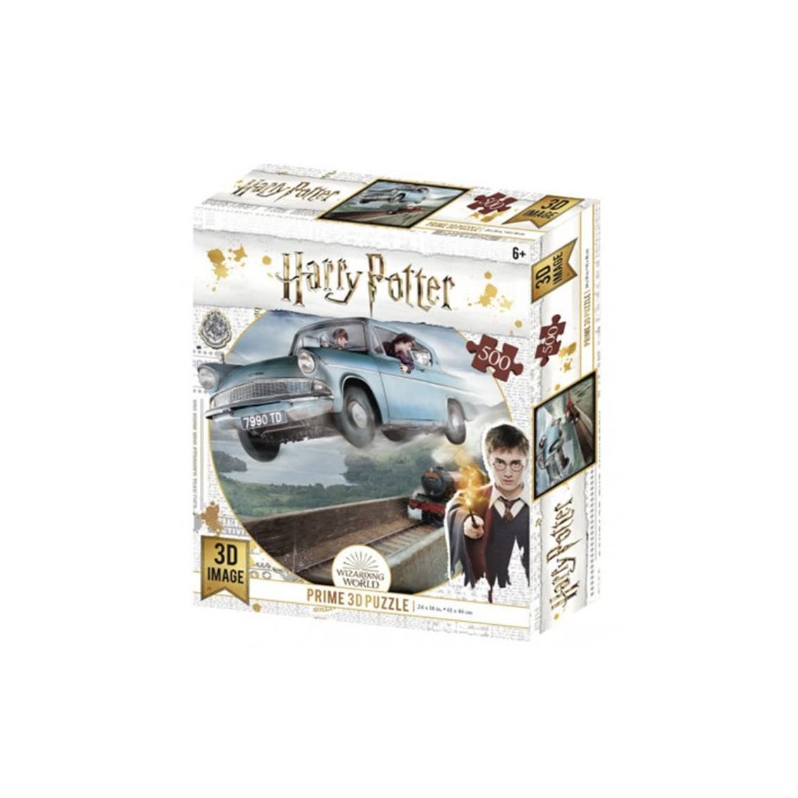 PRIME 3D | Harry Potter - Harry Potter's Ford Anglia | 3D Lenticular Jigsaw Puzzle | 61cm x 46cm - 500 pcs | Games & Puzzles | Ages 6+