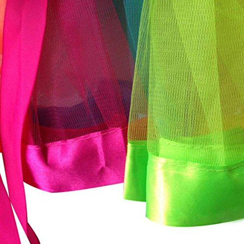 Toddler Kids Cute Tutu Dress,Girls Petticoat Rainbow Pettiskirt Bowknot Skirt Dancewear (Multicolor, S)