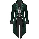 GOLDSTITCH Mens Medieval Steampunk Tailcoat Velvet Victorian Gothic Vintage Frock Halloween Costume Coat
