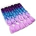 6 Pcs Ombre Braiding Hair Purple To Blue To Pink Ombre Braiding Hair Synthetic Hair Crochet Braids 100g Fiber 24inch Jumbo Braids Hair Extensions (Purple to Blue to Pink#C26)