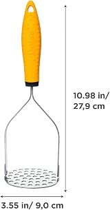 Deiss PRO Heavy Duty Stainless Steel Potato Masher with Non-Slip Rubber Handle view 2