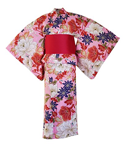 myKimono Women's Traditional Japanese Kimono Robe Yukata 531 with Obi Belt