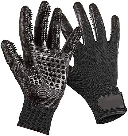 Murllen Pet Grooming Gloves, Gentle Deshedding Brush, Pet Hair Remover, Pet Massage Tool with Enhanced Five Finger Design - Perfect for Dogs Cats Horse with Long &amp; Short Fur