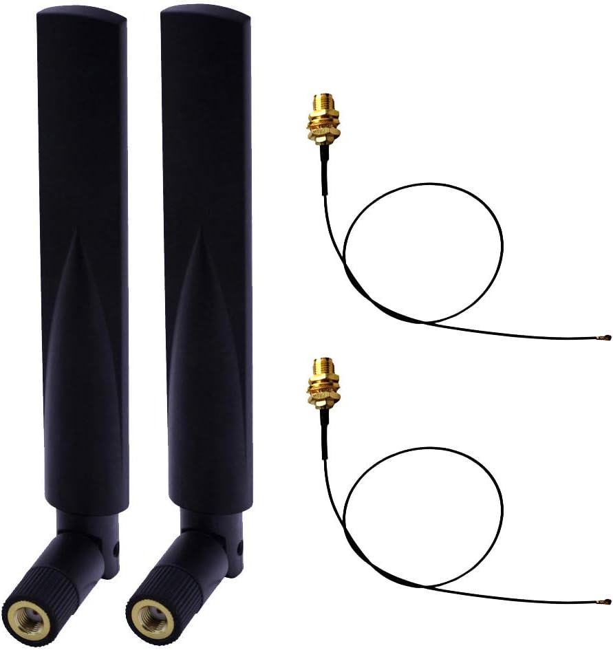 8dBi 2.4G/5G Dual Band 5.8MHz WiFi Router Antenna with RP-SMA Jack Male (Antenna+25CM RP-SMA MHF4/IPX Pigtail)