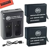 BM Premium 2 Pack of AABAT-001 Batteries and USB Dual Battery Charger for GoPro HERO 5, HERO5 Black Action Camera - Compatible with firmware v01.50 and v01.55