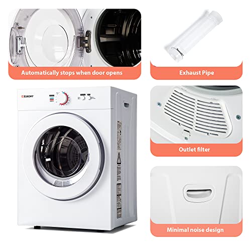 Euhomy Compact Dryer with Exhaust Duct, Compact Laundry Dryer with