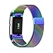 iTerk Compatible Fitbit Charge 2 Bands, Stainless Steel Metal Magnetic Buckle Milanese Mesh Loop Replacement Wristband Adjustable Small & Large