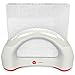 Vremi Napkin Holder White Ceramic - Upright Paper Napkin Holder with Weight for Bathroom or Kitchen Table - 6 Inch Vertical Modern Napkin Holder for Cocktail Bar Beverage Dinner Napkins - Red Feet