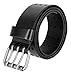 BS200 Three Hole Genuine Leather Casual Jean Belt-Black 1-3/4