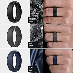 Egnaro Silicone Rings Mens, Breathable Mens Rubber