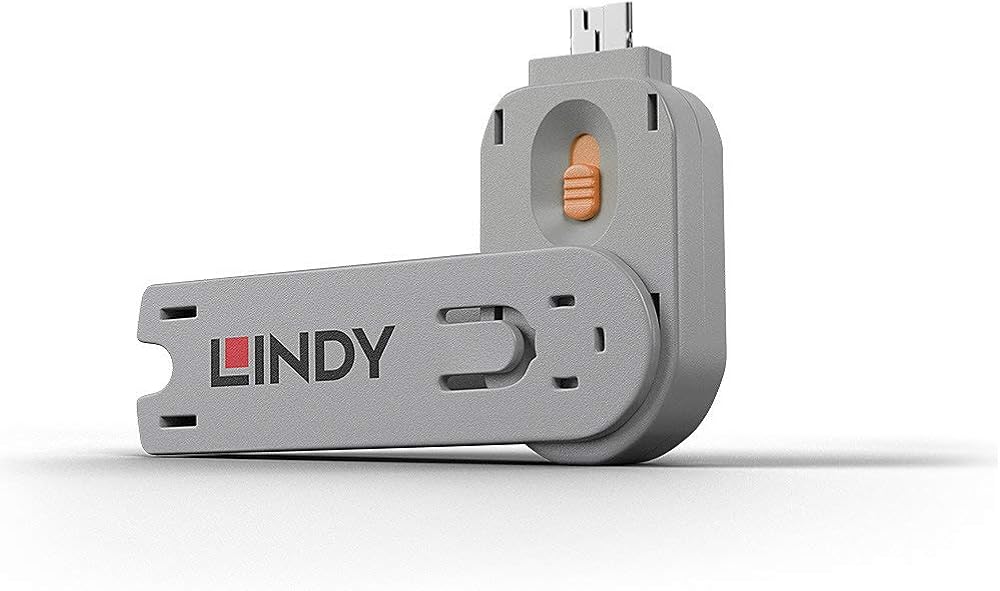 LINDY USB Type A Port Blocker Key, Orange