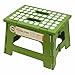 Kikkerland Rhino Foldable Step Stool – Holds Adults up to 300 Lbs, Best for Kitchen & Bathroom – Collapsible, Portable, Lightweight Stepping Stool with Sturdy, Non-Slip Design – Green, 8”