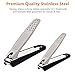 Gotofine Nail Clipper Set with Catcher - Fingernail and Toenail Clipper Cutter, No Mess Nail Fragments, Anti-Skid Handle, Premium Quality Stainless Steel, PU Case Included