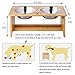 FOREYY Raised Pet Bowls for Small and Medium Dogs, Bamboo Elevated Dog Cat Food and Water Bowls Stand Feeder with 2 Stainless Steel Bowls and Anti Slip Feet (New 7'' Tall)