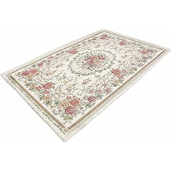 Ukeler Luxury Soft Rustic Floral Area Rugs Washable Elegant Shabby Rose Rug Non Slip Accent Floor Rugs Carpet for Bedroom (31.5''x47.2'', Country Rose)