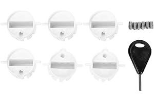 YINHING Surf Fin Plug,6pcs Black/White Plastic Cup Plug Surfboard Round Surf Fin Plug G5 Box Fin Plug & Screw Key(White)