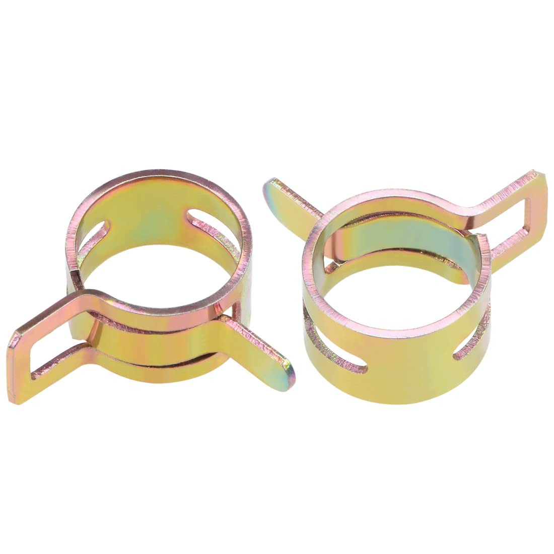 uxcell Spring Band Type Clamp 12mm Inner Dia Fit 12.5-13.2mm OD Hose Fuel Line Silicone Tube Clips Clamp Color-zinc Manganese Steel 10Pcs