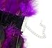 ZAKIA Gothic Natural Real Feather Choker Necklace Neck Wrap Collar Halloween Accessory (Purple)