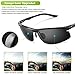 Torege Men's Sports Style Polarized Sunglasses For Cycling Running Fishing Driving Golf Unbreakable Al-Mg Metal Frame Glasses M291 (Black)