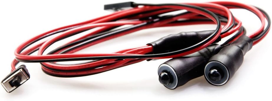 MOHERO2 LEDs Angel Eyes & Demon Eyes LED Light Headlights for 1/10 RC Model Crawler Cars Headlamps (Red+White, 10mm)