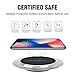 ANGELIOX Fast Wireless Charger Charging Pad with Qi iPhone Wireless Charging Receiver Patch for iPhone 7/7 Plus/6S Plus/6 Plus/6S/6/5S/5/5C/SE (Included A Qi Receiver)