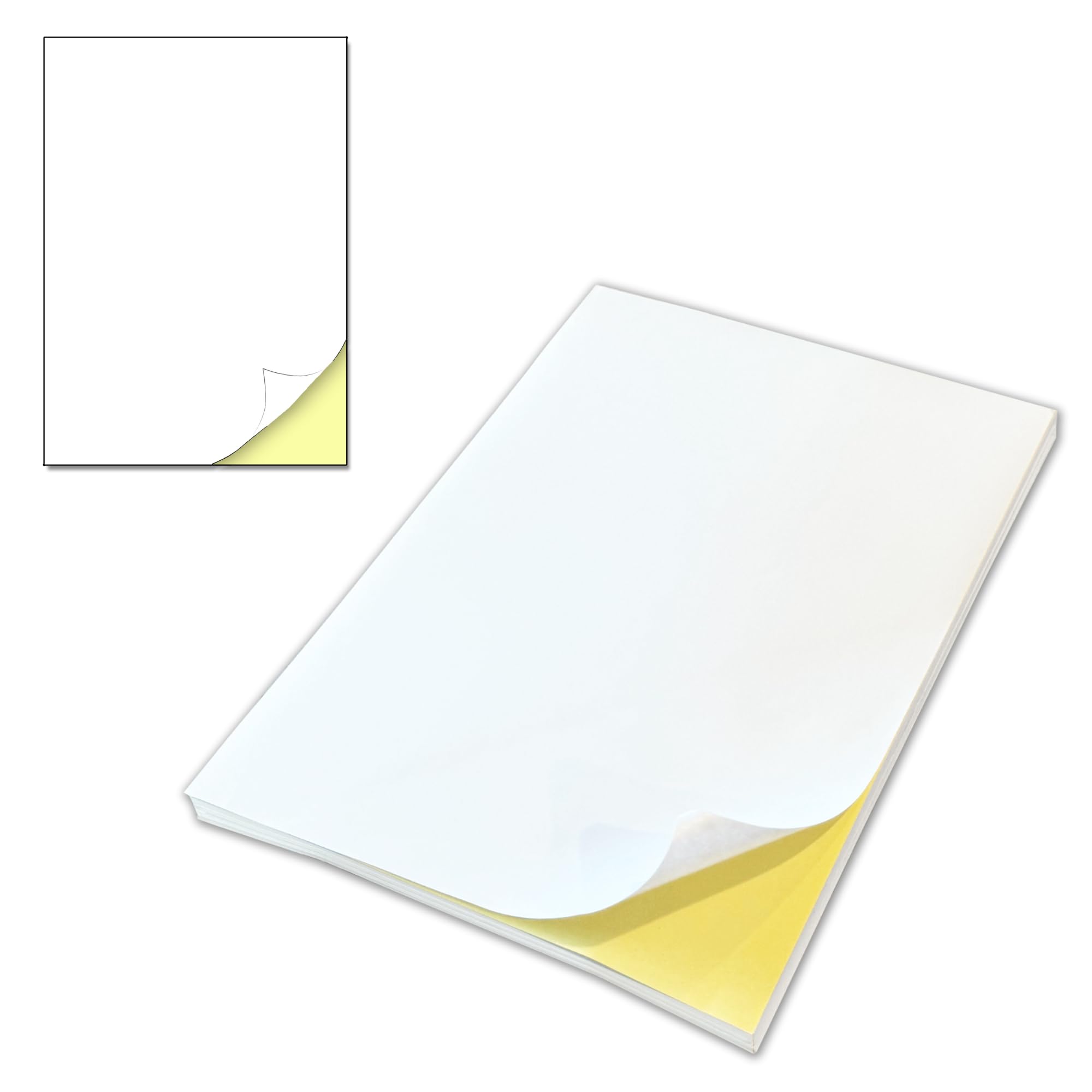 75 Sheets - Sticker Paper for Printer A4, Laser/Inkjet Printable, Printer Label for Printing - 297 x 210mm