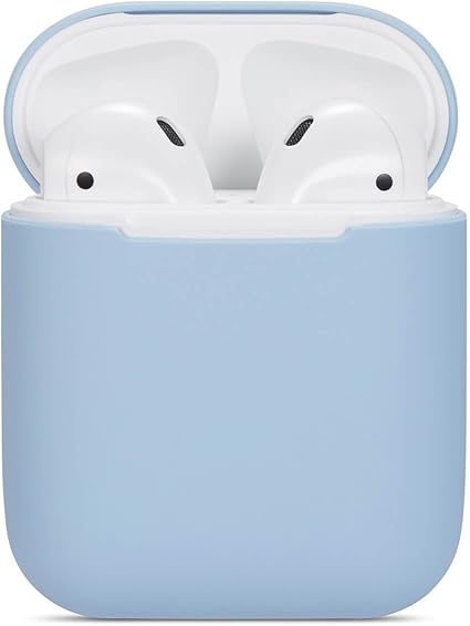 Amazon Com Airpods Case Soft Silicon Skin And Cover With Utral Slim 0 8mm Compatible Apple Airpods Charging Case Sky Blue