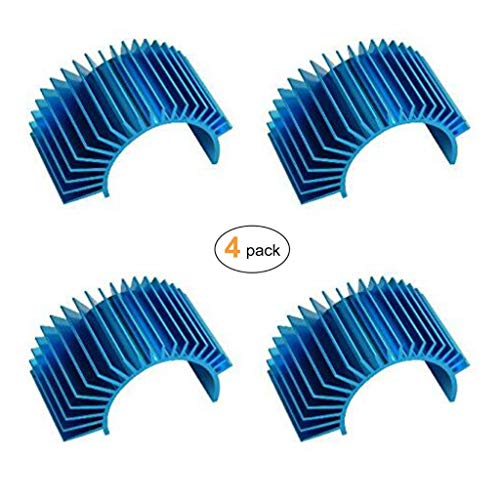 JMAF (4-Pack) Aluminum Electric Engine Motor Heatsink Fins Cooling For RC 540 550 3650 Size Brushed Brushless RC Car Accessories (blue)